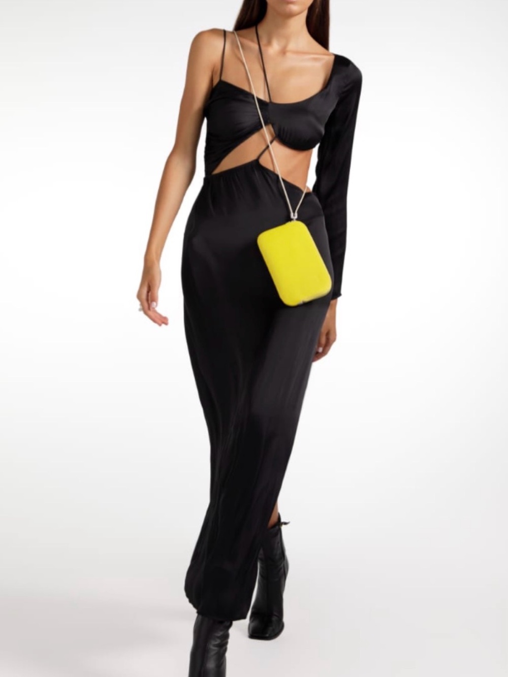 Zara Black Asymmetric Cutout Dress